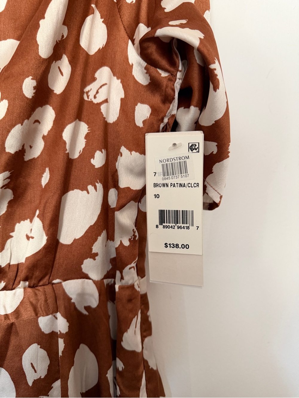 French Connecriob Rust and Cream Floral V-Neck Midi Dress - Picture 3 of 5